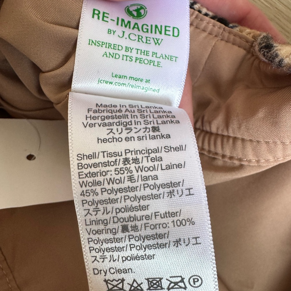 NWT J. Crew Plaid Women's Mini Skirt in Tan, Red, black checks Size 0 Fair Trade - Picture 6 of 9